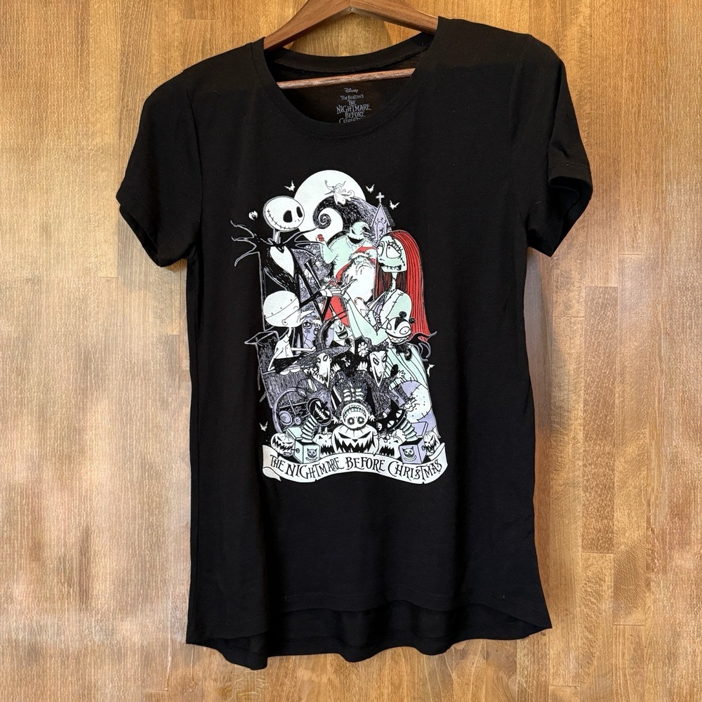 Nightmare Before Christmas T-shirt Size Large Black Jack Skellington